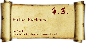 Heisz Barbara névjegykártya